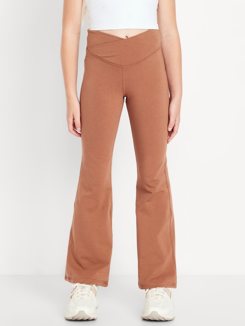 Old Navy Girls Brown Cross-Waist Flare Leggings